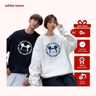 Áo Sweater Form Rộng Oversezi, Áo Đôi Nỉ Bông Hót In Theo Phong Cách Hàn Quốc Năng Động Cho Bạn Nam Nữ  Thu Đông AMZ8