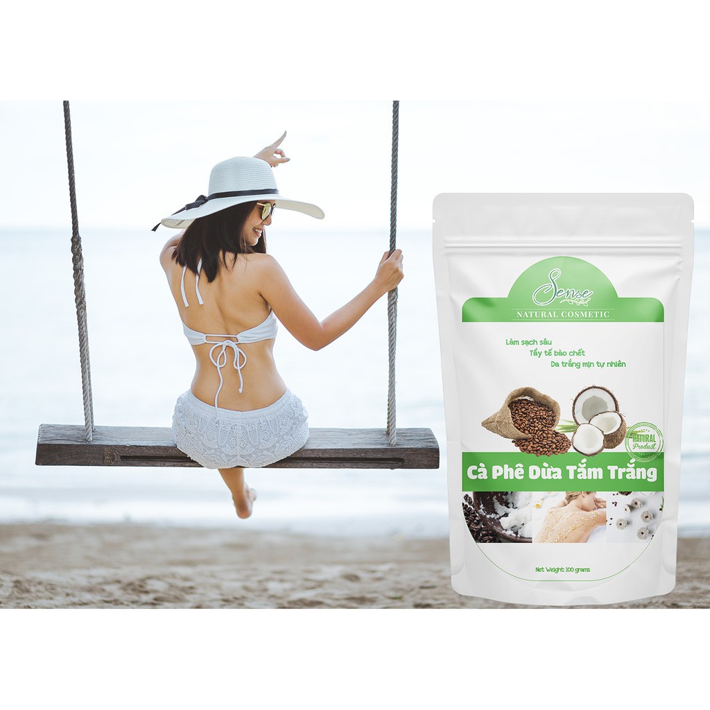 Cơm Dừa Cà Phê Sense Tẩy Da Chết, Trắng Da và Ngăn Ngừa Lão Hóa - Gói 100gr - Chính Hãng | BigBuy360 - bigbuy360.vn