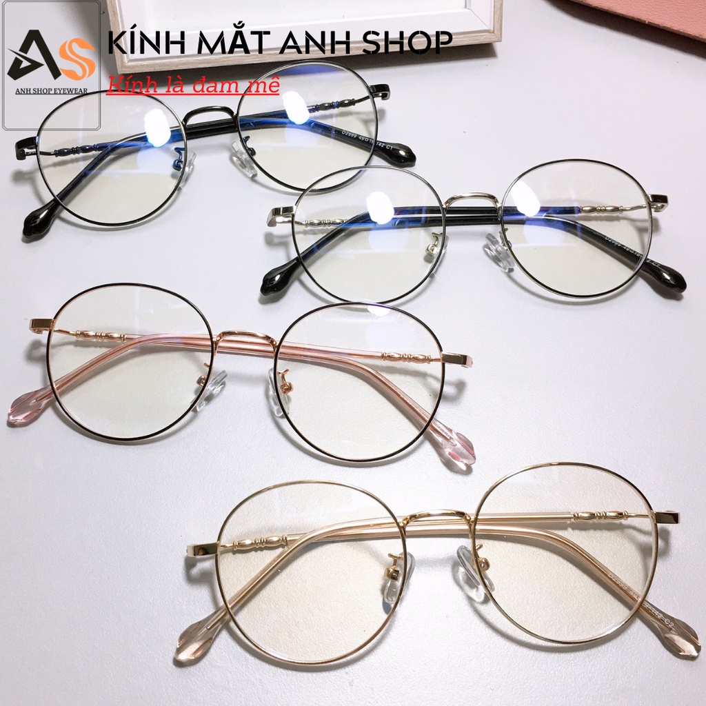 Gọng kính cận tròn chất liệu kim loại nhỏ xinh nhận hỗ trợ cắt mắt cận viễn loạn 2999A