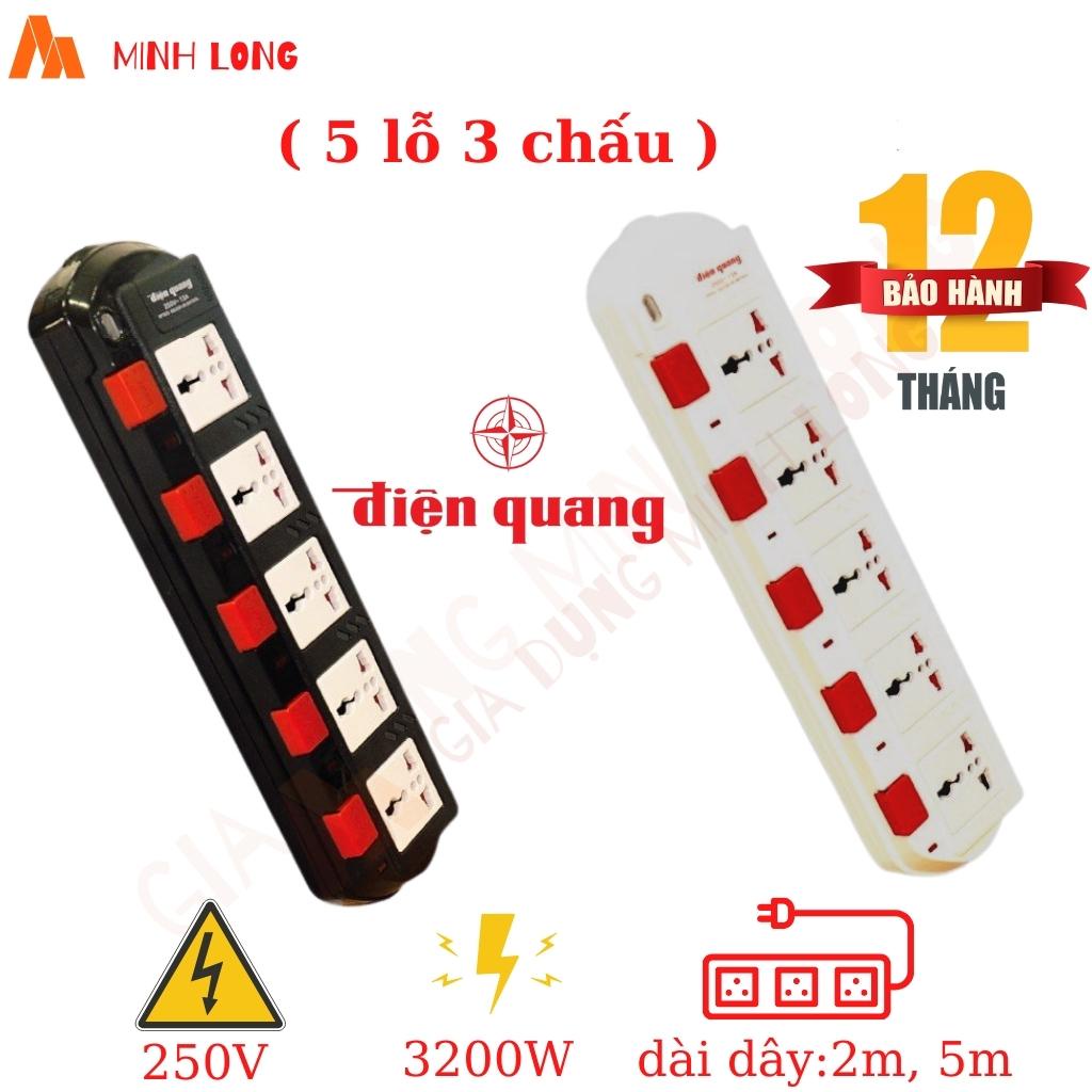 Ổ cắm điện quang 4 lỗ, 5 lỗ đa năng- Ổ cắm ĐQ ESK SM740-750SL chịu tải 2 màu trắng -đen