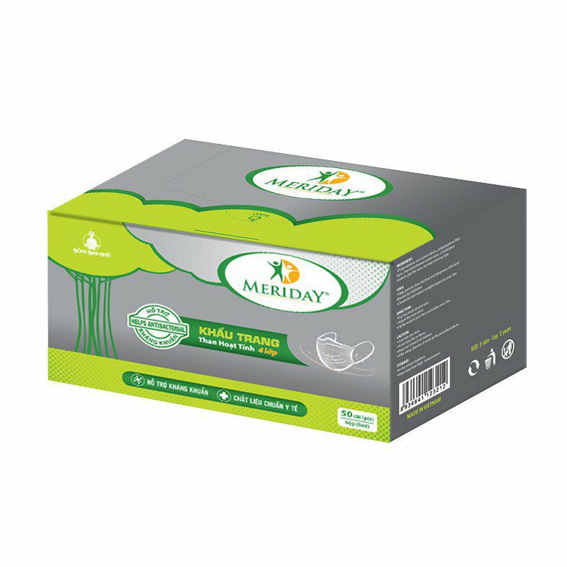 Khẩu trang  meriđay  4 lớp  than hoạt tính | BigBuy360 - bigbuy360.vn
