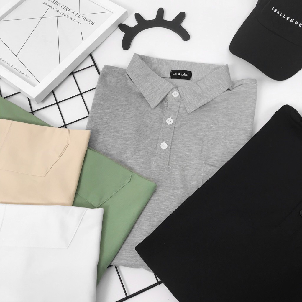 Áo Polo trơn Basic oversize,JACKLANE , Áo polo cộc tay Unisex Jack Lane | BigBuy360 - bigbuy360.vn