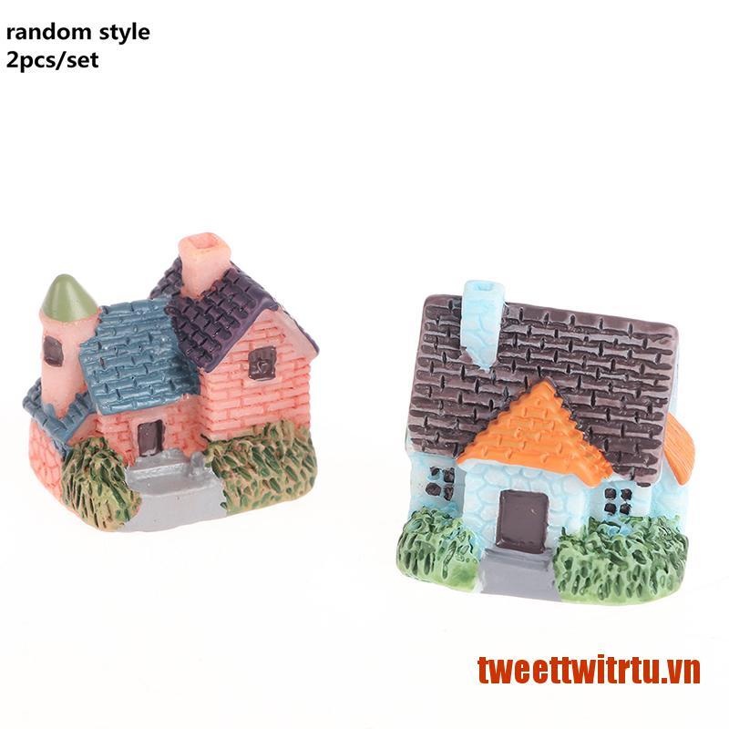 TRITU Artificial mini resin house crafts home decoration small house model