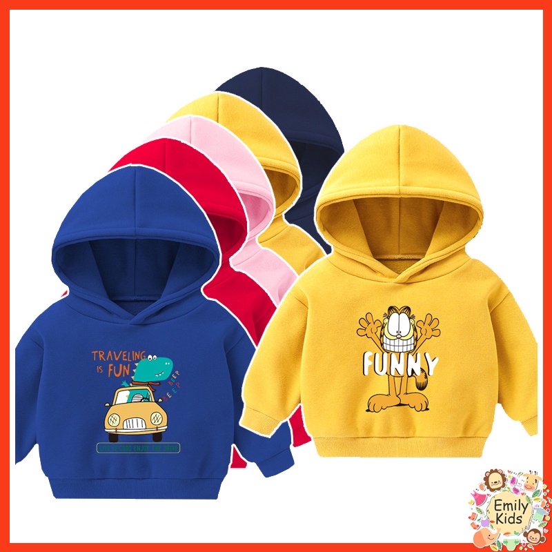 Áo Hoodie Giữ Ấm In Hình Khủng Long Dễ Thương Thiết Kế Thoải Mái Thời Trang Cho Bé Trai Và Gái 2-6 Tuổi
