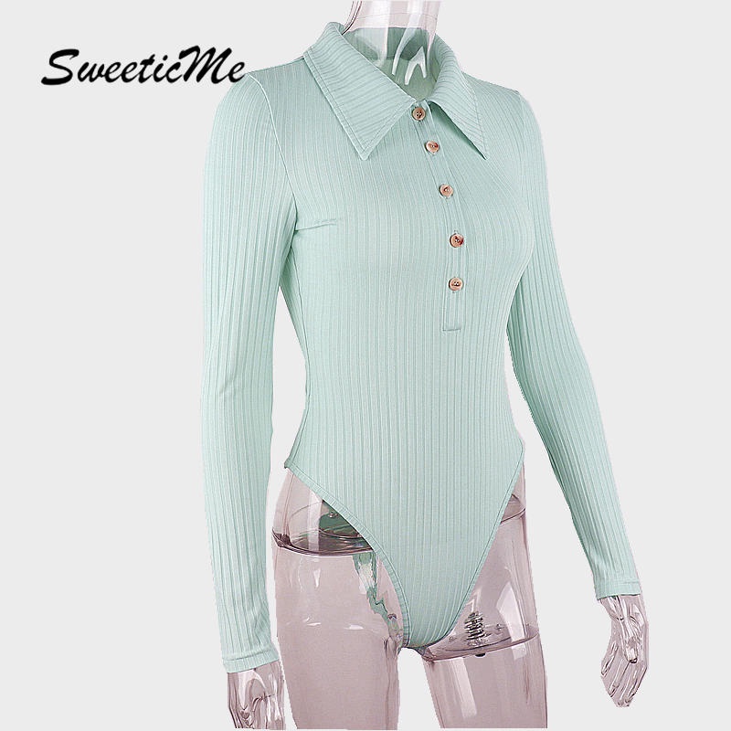 Bodysuit cổ polo cài nút ôm dáng ngọt ngào cho nữ | BigBuy360 - bigbuy360.vn