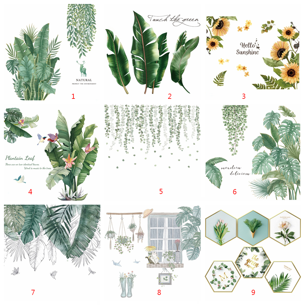 Miếng Dán Tường Trang Trí Nội Thất Hình Lá Cây Xinh Xắn