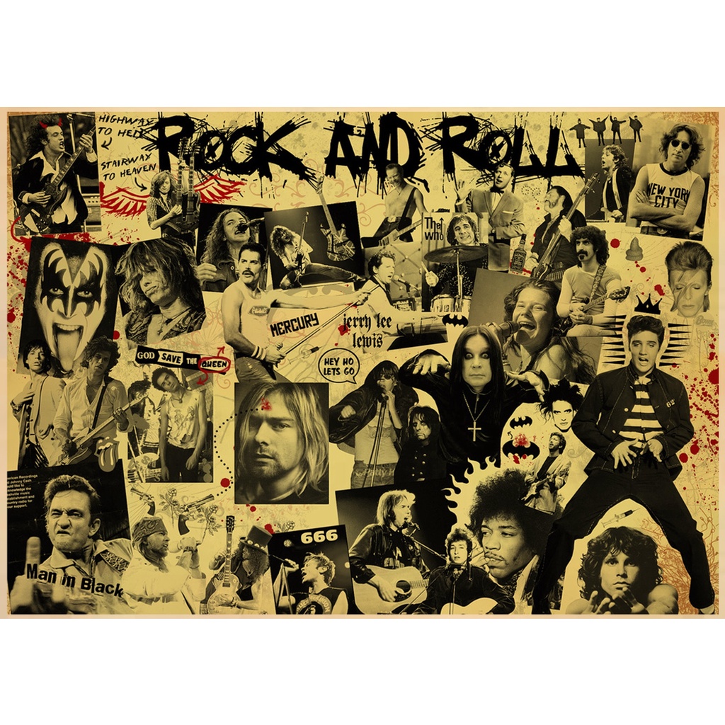 Tranh Treo Tường Trang Trí In Hình Ca Sĩ Kurt Cobain Phong Cách Retro