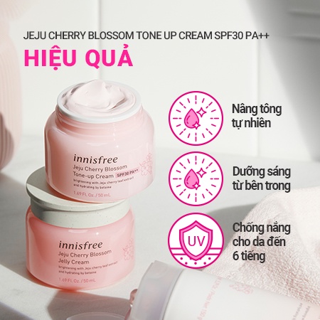 Kem dưỡng trắng da, nâng tông Innisfree Jeju Cherry Blossom Tone-up Cream SPF 30 PA++ - 50ml