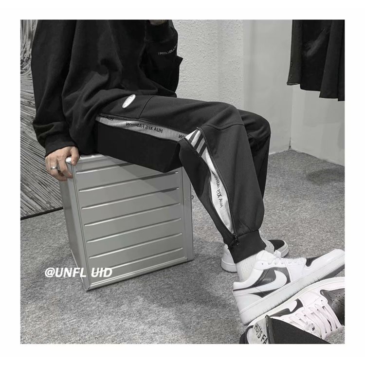 Quần Dài Thể Thao Ống Túm Có Dây Kéo Bên Hông Phong Cách Hip Hop Cá Tính Cho Nam