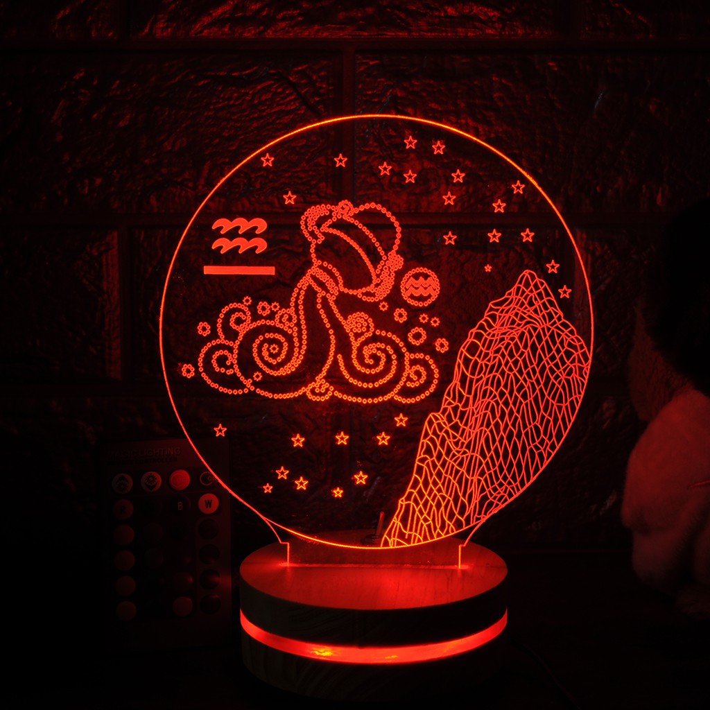 Đèn led 3D - Cung Hoàng Đạo - Bảo Bình