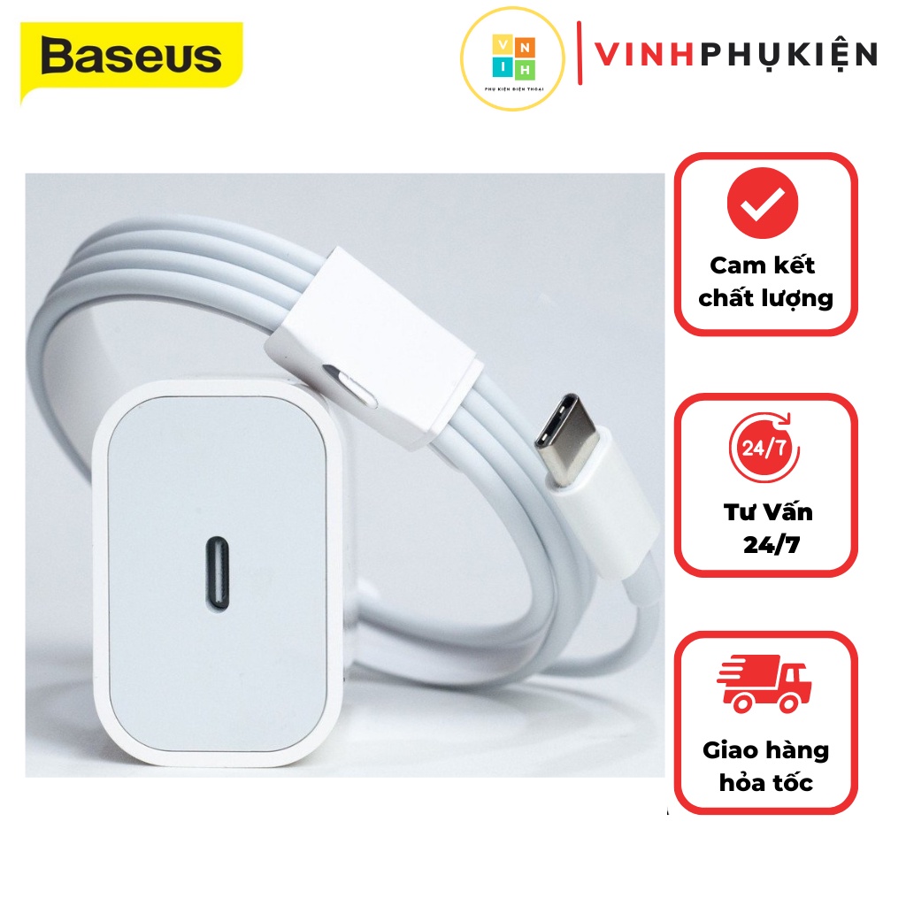 Bộ sạc nhanh 20w cho ai phôn typec to L với công nghệ sạc nhanh PD 3.0 bảo hành 6 tháng