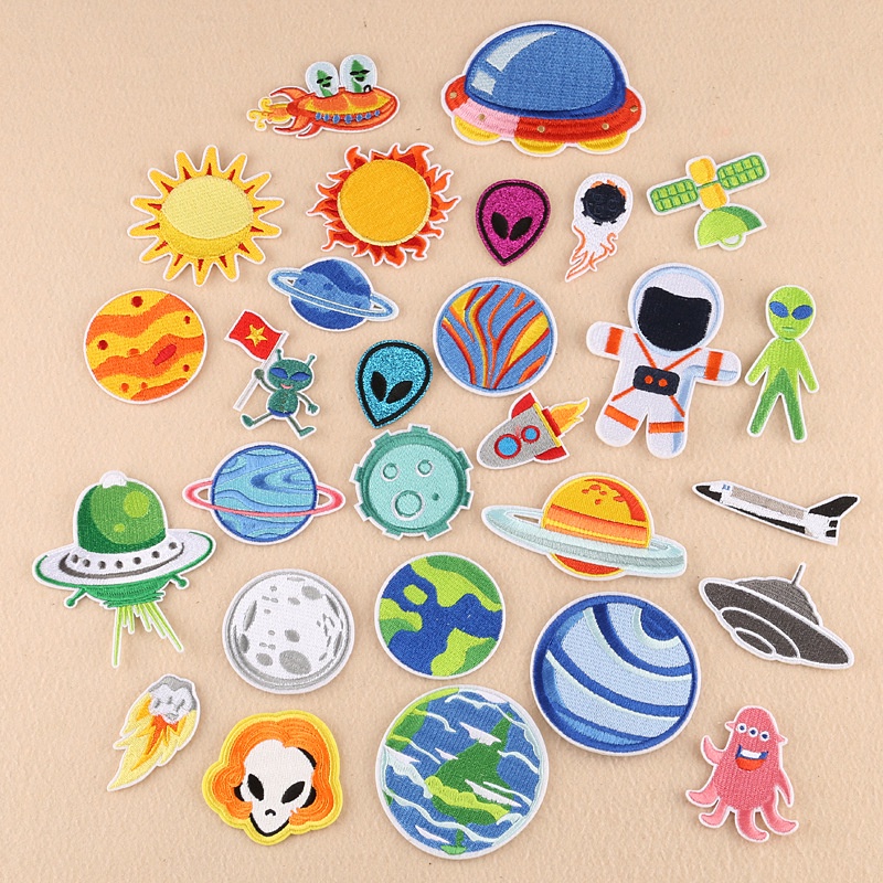 Planet Alien Sew On Iron On Patch Badge Jacket Jeans Bag Hat Quần áo Vải Đính miếng vá thủ công DIY