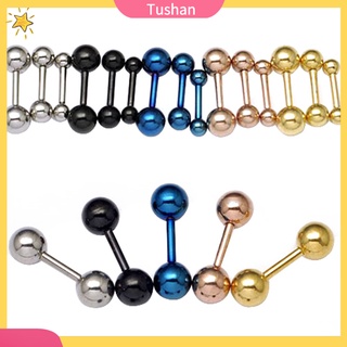 Đôi khuyên tai chất liệu thép không gỉ màu trơn trang trí hình hai viên bi kích thước 3/4/5mm cá tính cho nam