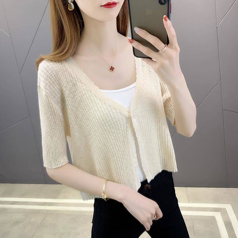 Áo Khoác cardigan Mỏng Ngắn Tay Chống Nắng Thời Trang Mùa Hè Cho Nữ