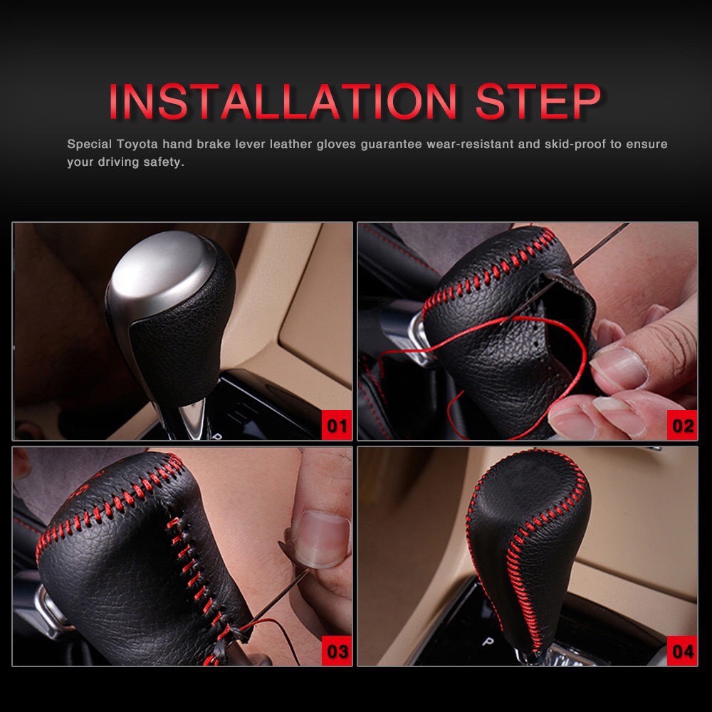 Bộ bọc Cần số + Phanh tay các đời xe Mazda 2,3,6 da bò khâu thủ công