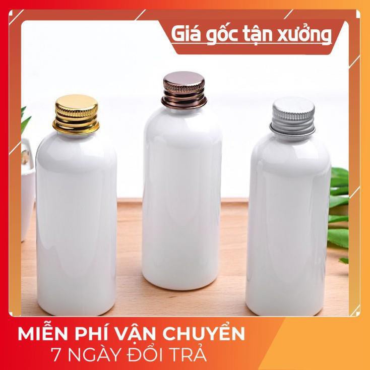 Chai Chiết Mĩ Phẩm ❤ GIÁ RẺ NHẤT ❤ Chai nhựa pet nắp nhôm trắng sữa 20ml,30ml,50ml,100ml chiết mỹ phẩm .