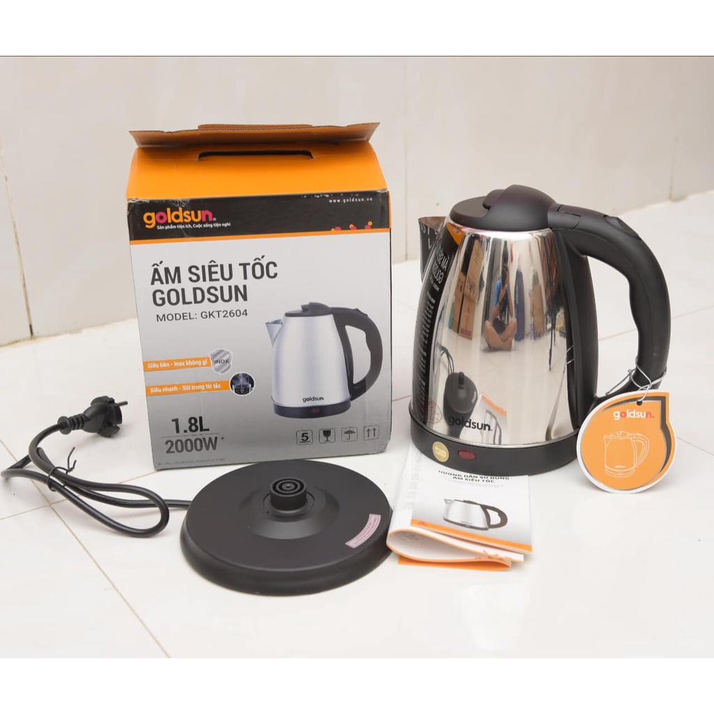 Ấm Siêu tốc Golsun 2000W bền đẹp, tiện lợi (mã 2604)
