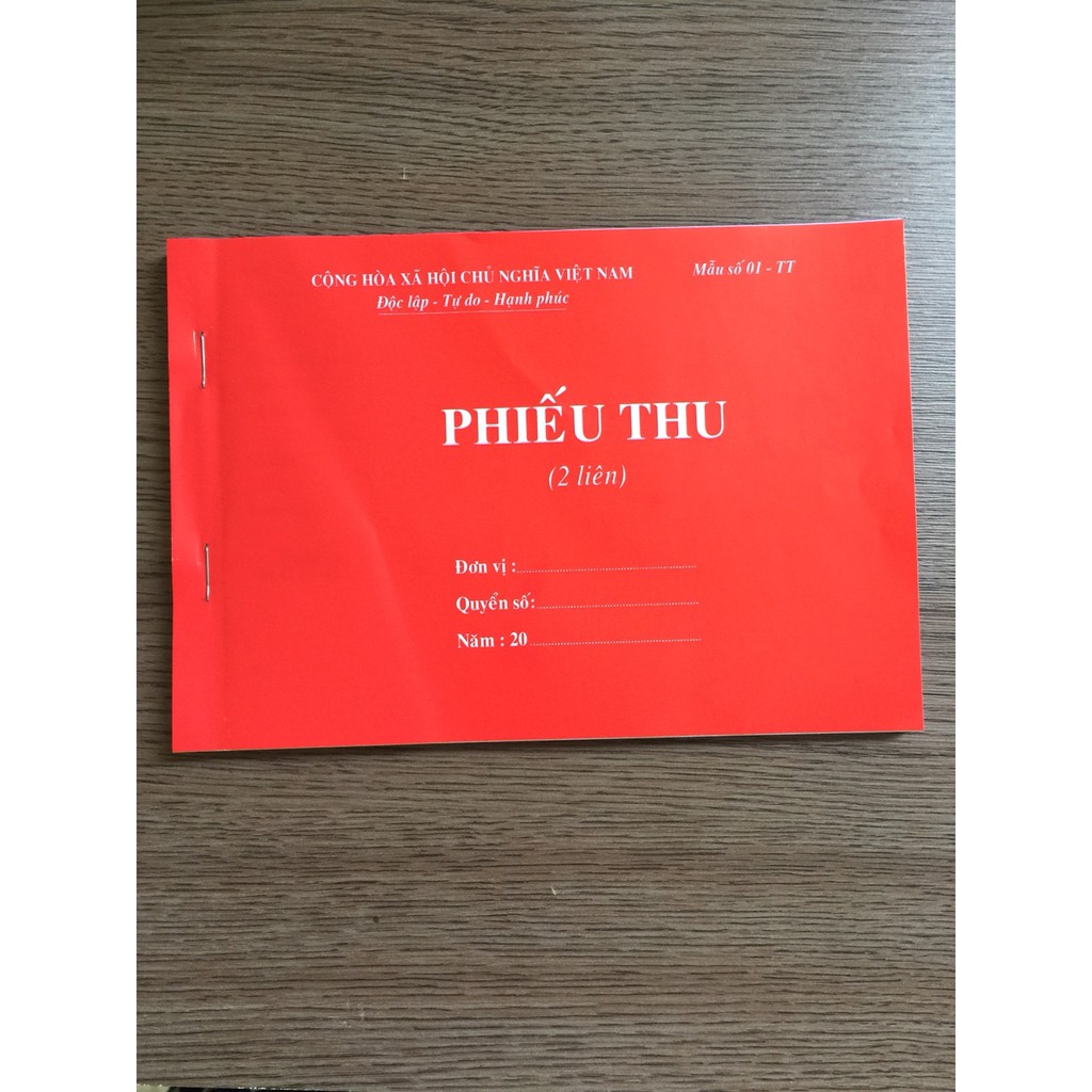 Phiếu thu chi 2 liên giấy Cacbon (100 tờ/ quyển)
