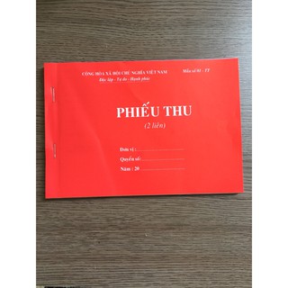 Phiếu thu chi 2 liên giấy Cacbon (100 tờ/ quyển)