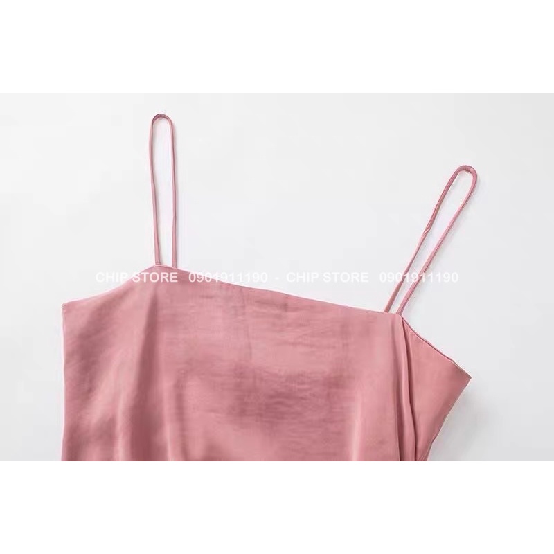 VÁY PHA LỤA NHÚN HÔNG ZARA XUẤT DƯ XỊN HỒNG ĐẤT SANG CHẢNH