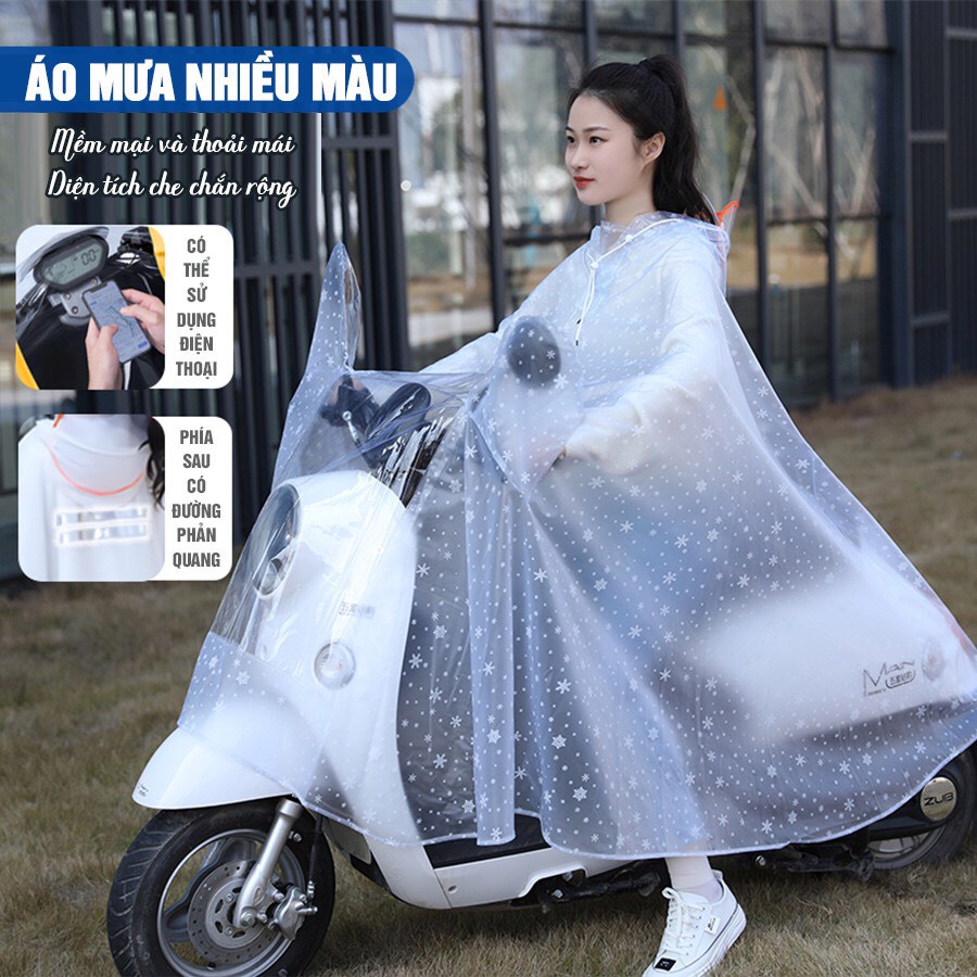 Áo mưa trùm cánh dơi vải dù 1 Người có kính trong suốt (chống mưa hắt, vải dù siêu bền) có phản quang, chất dày dặn