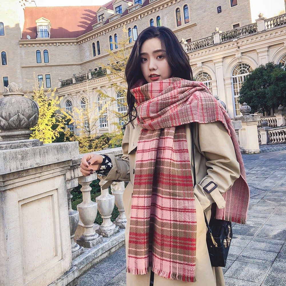 Khăn Choàng Cổ Cashmere 70 x 210 cm kẻ sọc Cao Cấp Mềm Mịn khăn Quàng Cổ Dạ Len Thời Trang Nữ Nhiều Màu.(TT2342)