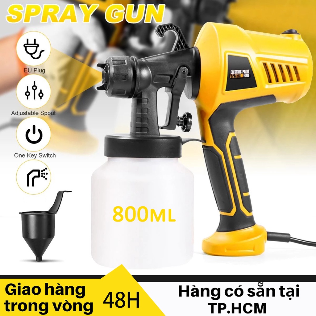 Máy phun sơn dùng điện 800ML Dụng Cụ Phun 500W Dụng Công Suất Cao Phích Cắm EU