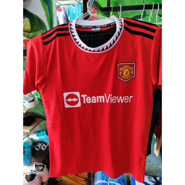 Áo đá bóng đá banh CLB MU đỏ 2022-2023 Sân nhà just play