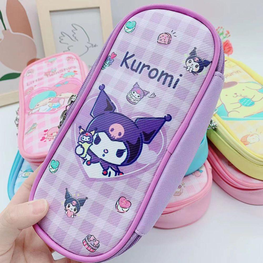 1 Túi Đựng Bút Chì / Mỹ Phẩm Sức Chứa Lớn Hình Mèo Kuromi KT Melody Đáng Yêu Thanh Lịch