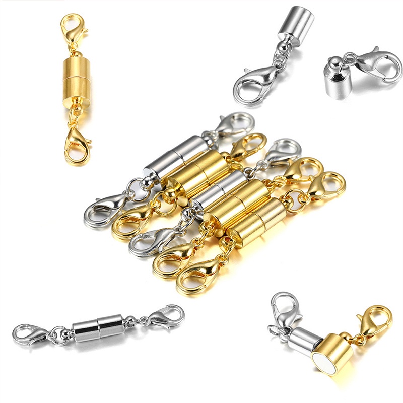Set 5 / 6 Móc Nối Vòng Tay / Vòng cổ Nam Châm Màu Vàng / Bạc DIY