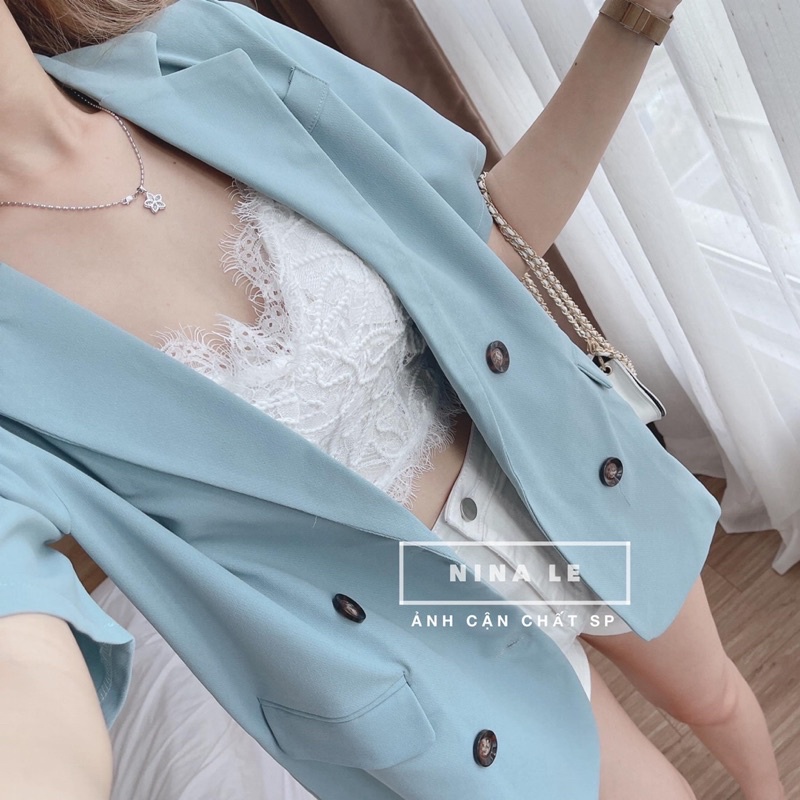 Áo khoác vest cộc tay 4 khuy nhiều màu / Áo khoác blazer cộc tay cài khuy
