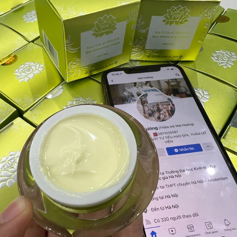 Kem Tái Tạo Da Natural White Skin Whitening Cream Giúp Da Đẹp, Trắng Mịn
