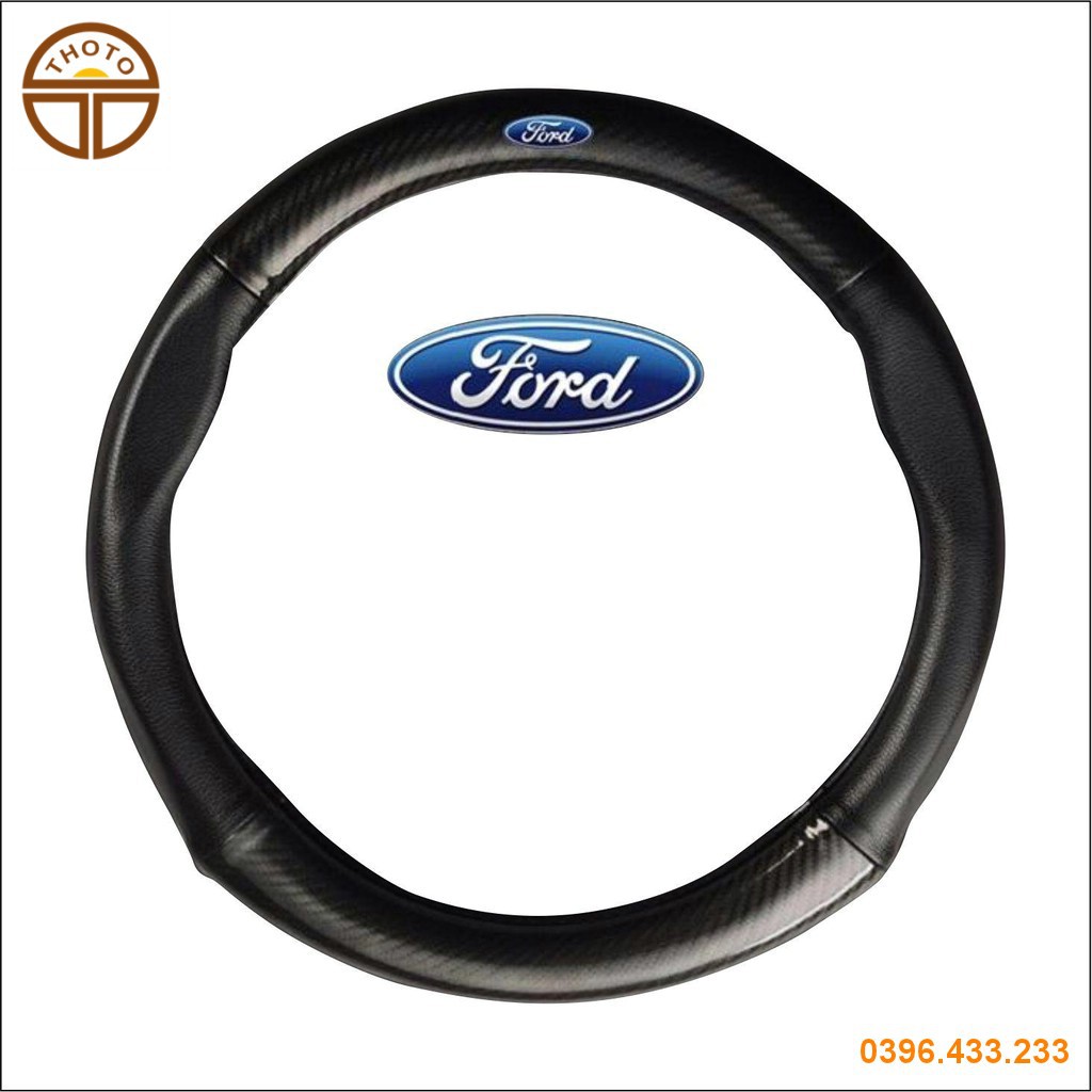 [Thoto Shop] Bọc vô lăng ô tô vân carbon cao cấp có logo theo hãng xe hơi Toyota, Mazda, Honda, Hyundai, KIA, Mercedes..