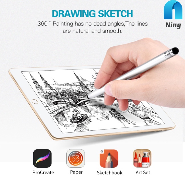 Bút Cảm Ứng 2 Trong 1 Dành Cho Máy Tính Bảng, Điện Thoại Android