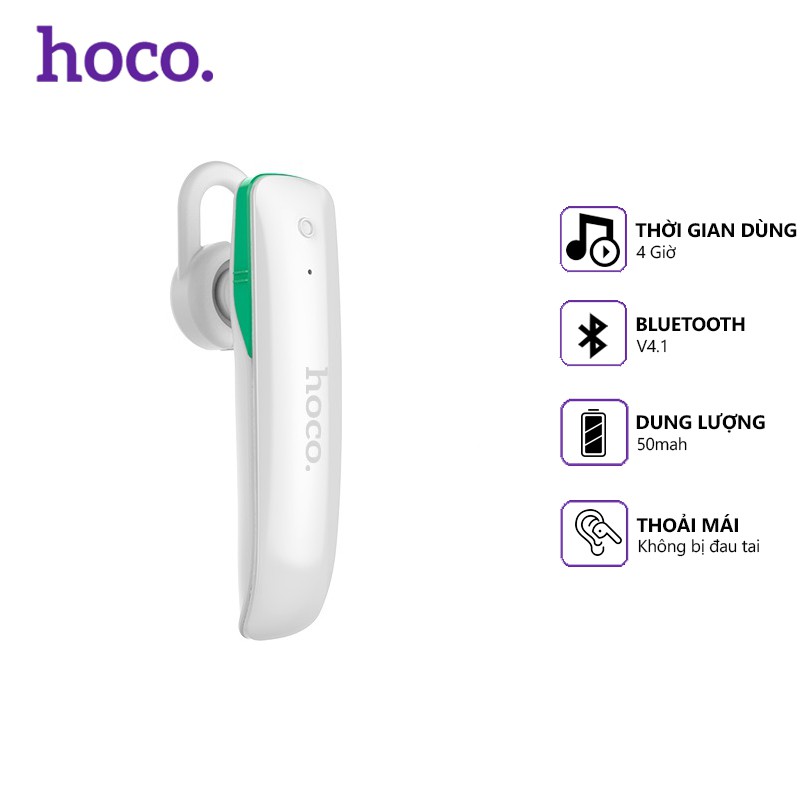 Tai nghe Bluetooth Hoco E1 V4.1 hỗ trợ mic, tương thích nhiều thiết bị