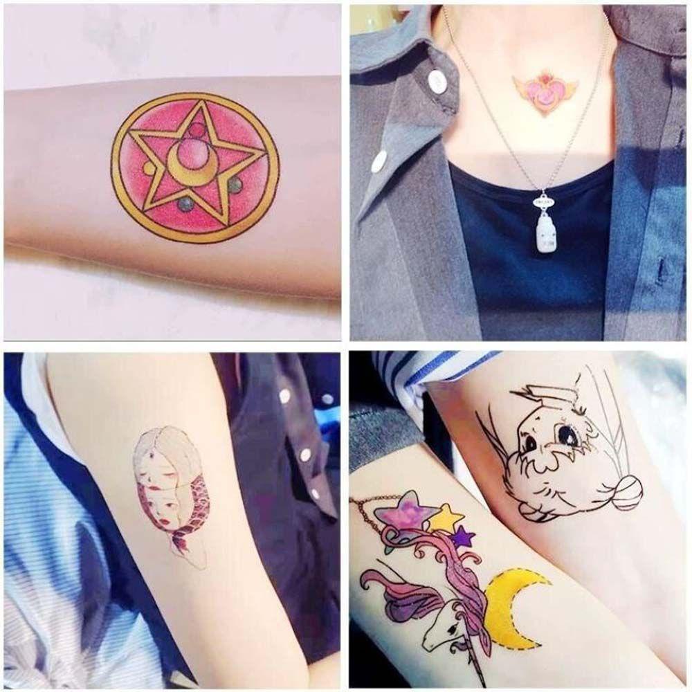 Hình Xăm Dán Tạm Thời Chống Nước Hình Thủy Thủ Mặt Trăng