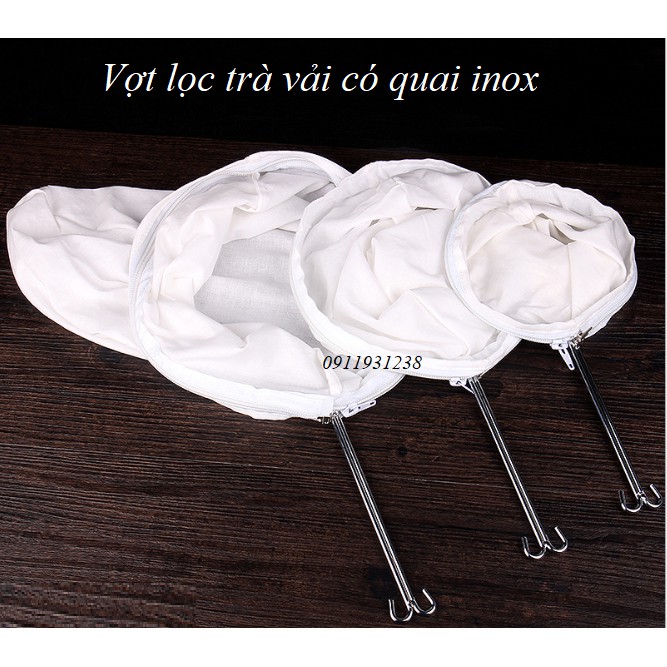 Vợt lọc trà vải , quai inox ( 3 kích thước )