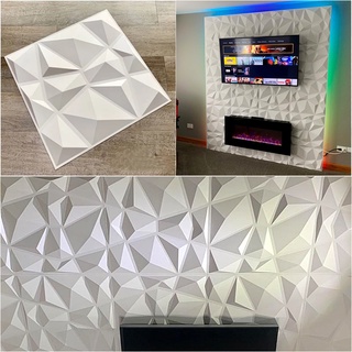 Tấm Ốp Tường 3D Tấm tường 3D trong thiết kế kim cương Gạch xốp Tấm trắng bên ngoài Trang trí gạch Hình nền / Tấm tường / Tấm dán trần Pvc