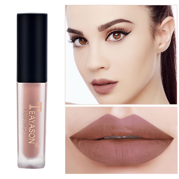 Teayason Son Môi Dưỡng Ẩm Dạng Lỏng Màu Nhung Mờ Mịn Màng Chống Nước