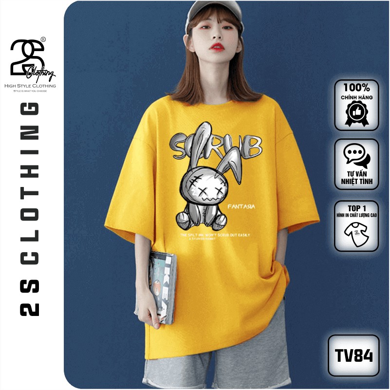 Áo Thun Nữ Phom Rộng 2s Clothing Áo Phông Nữ Đẹp Thời Trang Form Rộng Style Ulzzang Giá Rẻ In Hình Thỏ Rabbit TV84 | BigBuy360 - bigbuy360.vn