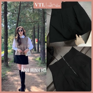 Chân váy chữ A phồng chất tuyết mưa có lót quần