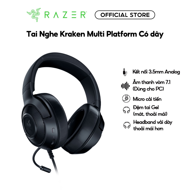 Tai nghe Razer Kraken-Multi Platform-Wired-Đen(Black)_RZ04-02830100-R3M1