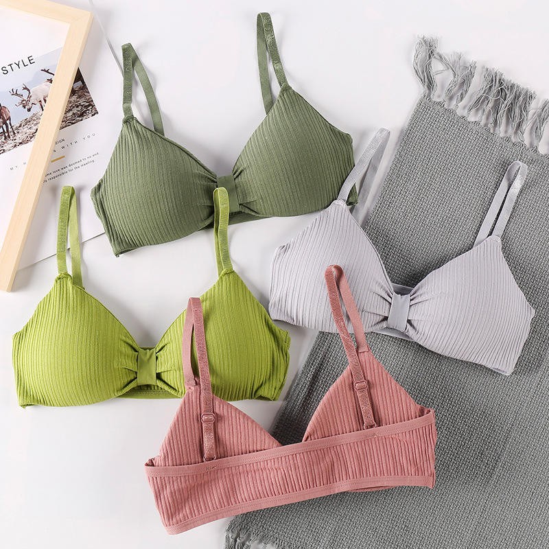 Áo bra nơ mã số 9932, bra thun tăm 2 dây