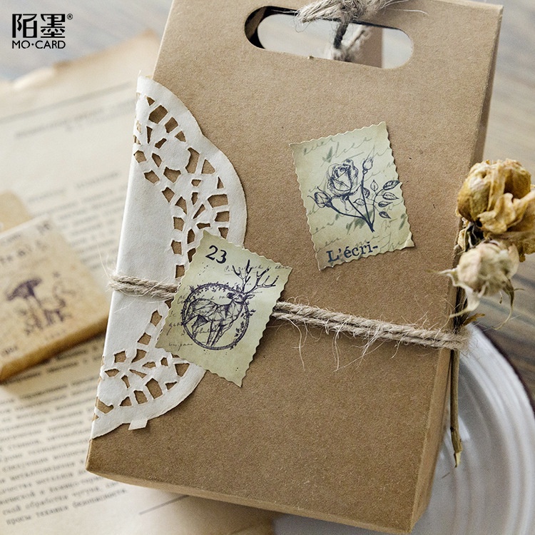 Bộ 46 Miếng Dán Trang Trí Sổ Tay Hình Khu Rừng DIY Dễ Thương