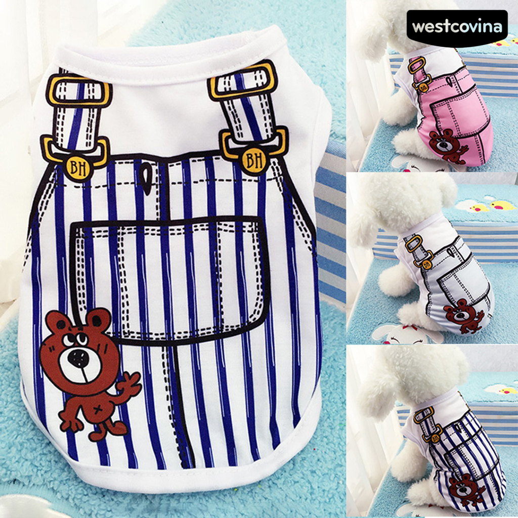 Áo Cotton Họa Tiết Hoạt Hình Cho Thú Cưng