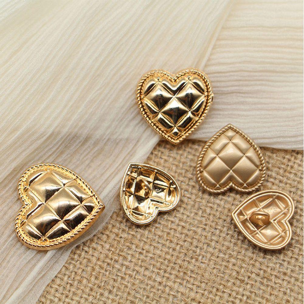 Set 10 Nút Kim Loại Hình Trái Tim|Phụ Kiện Trang Trí Quần Áo Handmade DIY Xinh Xắn