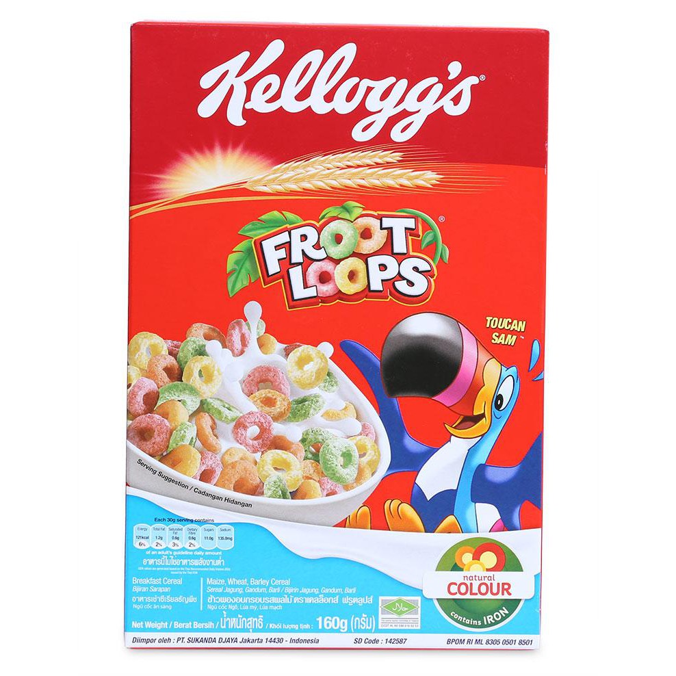 Ngũ Cốc Ăn Sáng Kellogg's Froot Loops 160G