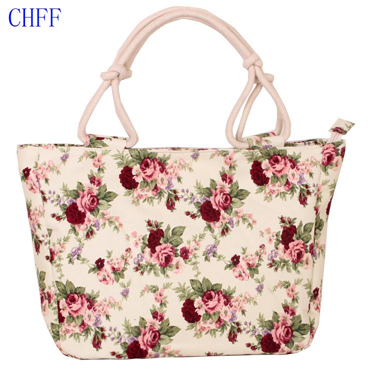 Bag♩Túi đựng vải bình thường phụ nữ có vai in túi xách trùm nữ in túi xách lớn túi xách tay