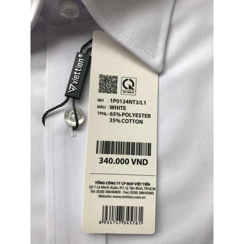 ÁO SƠMI VIỆT TIẾN TAY DÀI TRẮNG TRƠN (chính hãng siêu rẻ) | BigBuy360 - bigbuy360.vn