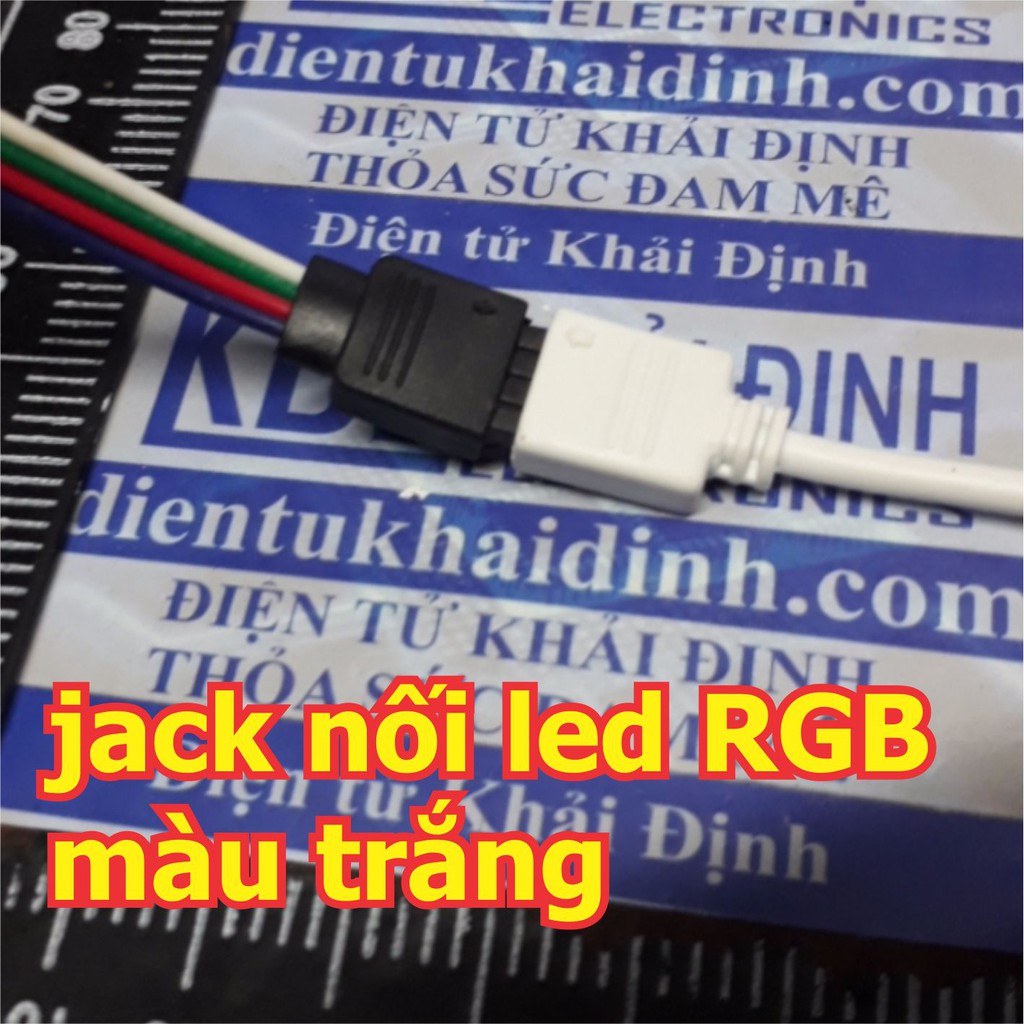 5 Dây jack DC jack nối LED RGB màu trắng, đầu đực / đầu cái 4P kde2671